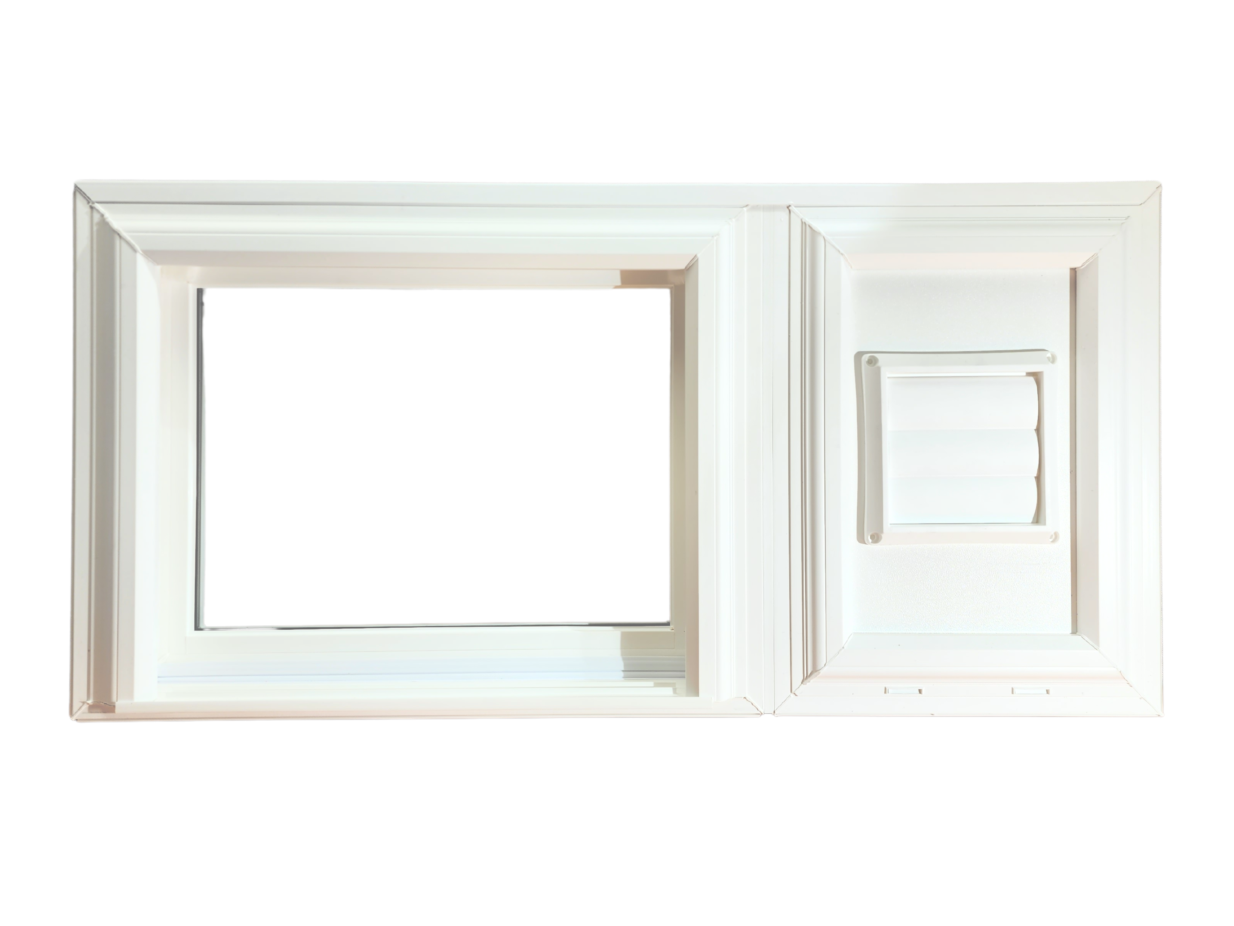 Hopper Window With Dryer Vent