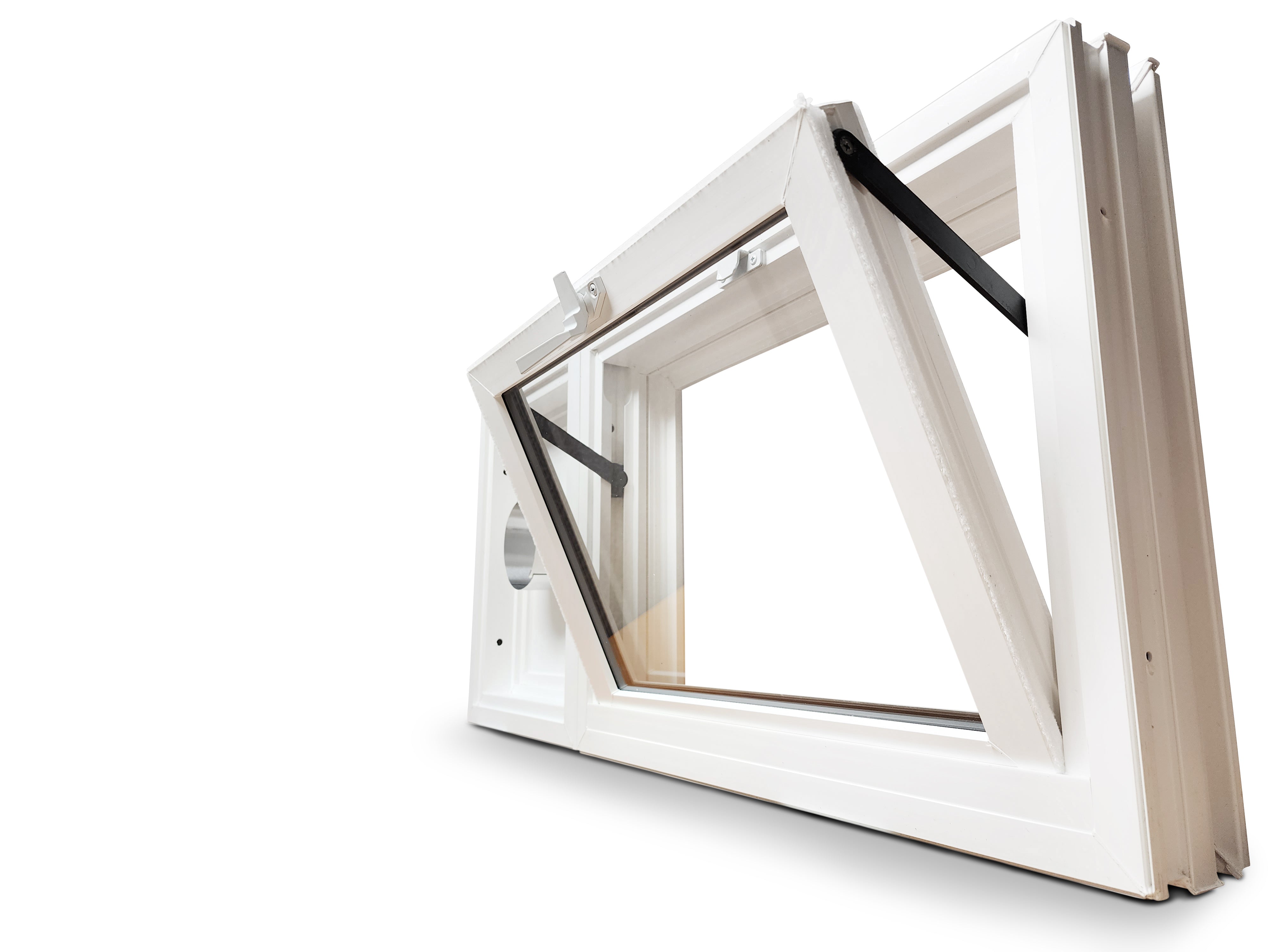 Hopper Window With Dryer Vent