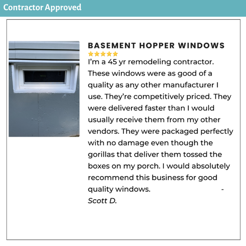 Basement Hopper Window - Custom Sizes Available